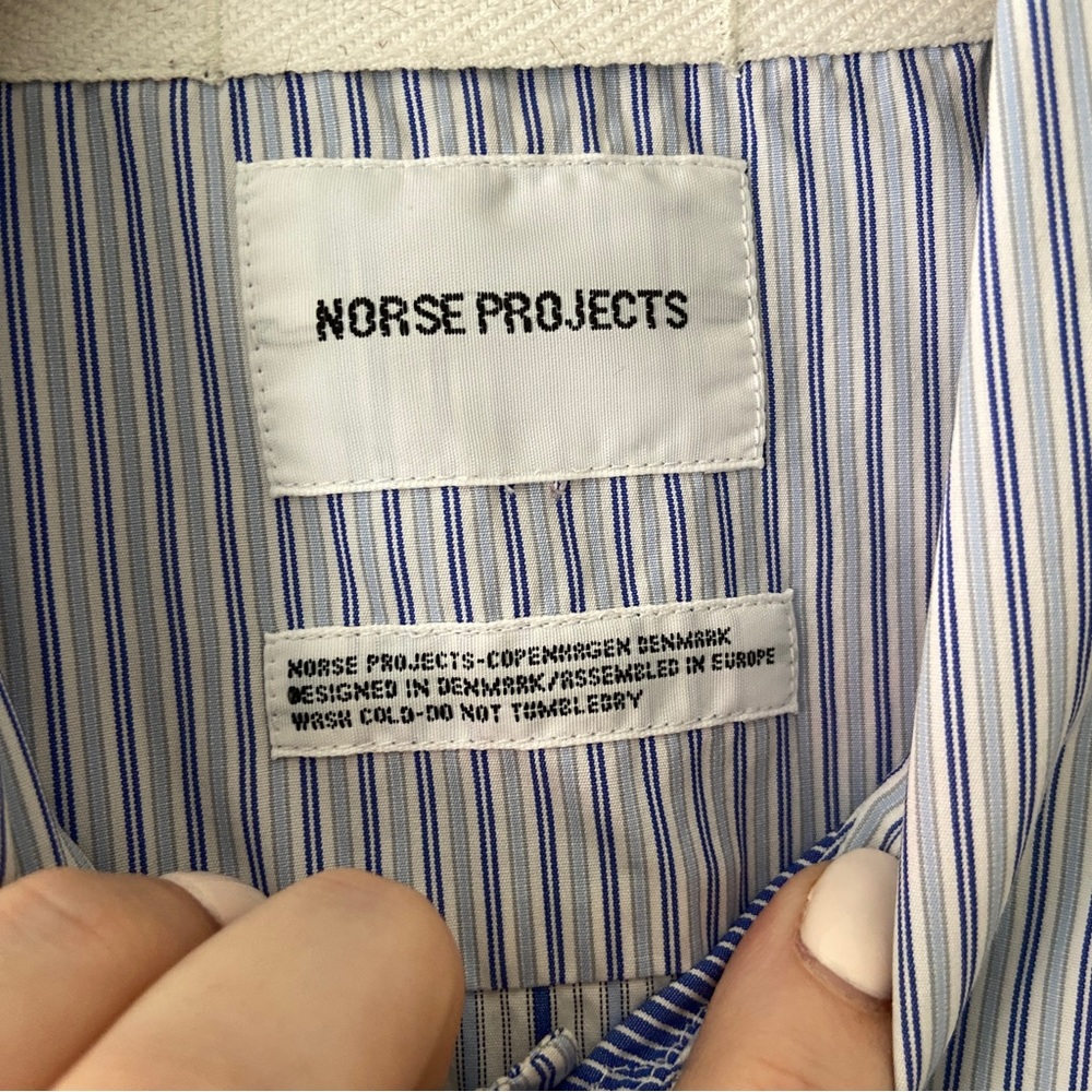 Norse Projects Carsten Poplin Shirt Stripe Multi Size Blue Large - Picture 4 of 10